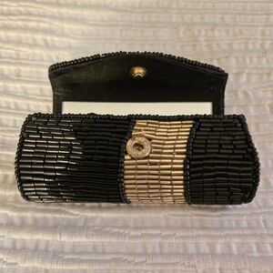 Lancome Black & Gold Beaded Lipstick Case
